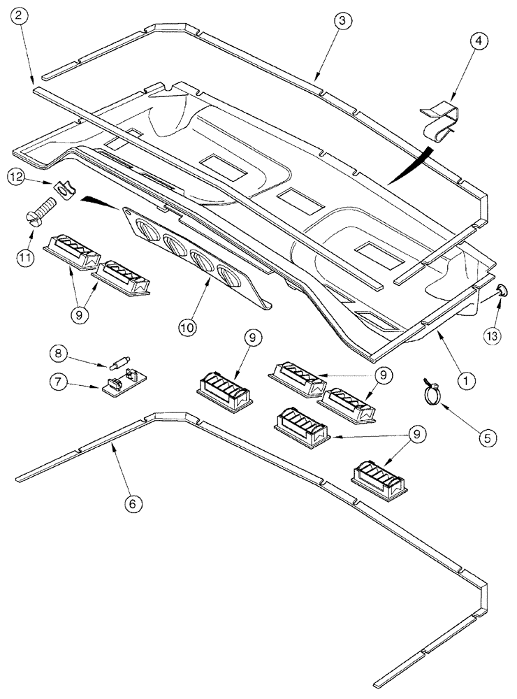 Схема запчастей Case IH CX70 - (09-35) - HEATING AND VENTILATION CONTROL (09) - CHASSIS/ATTACHMENTS