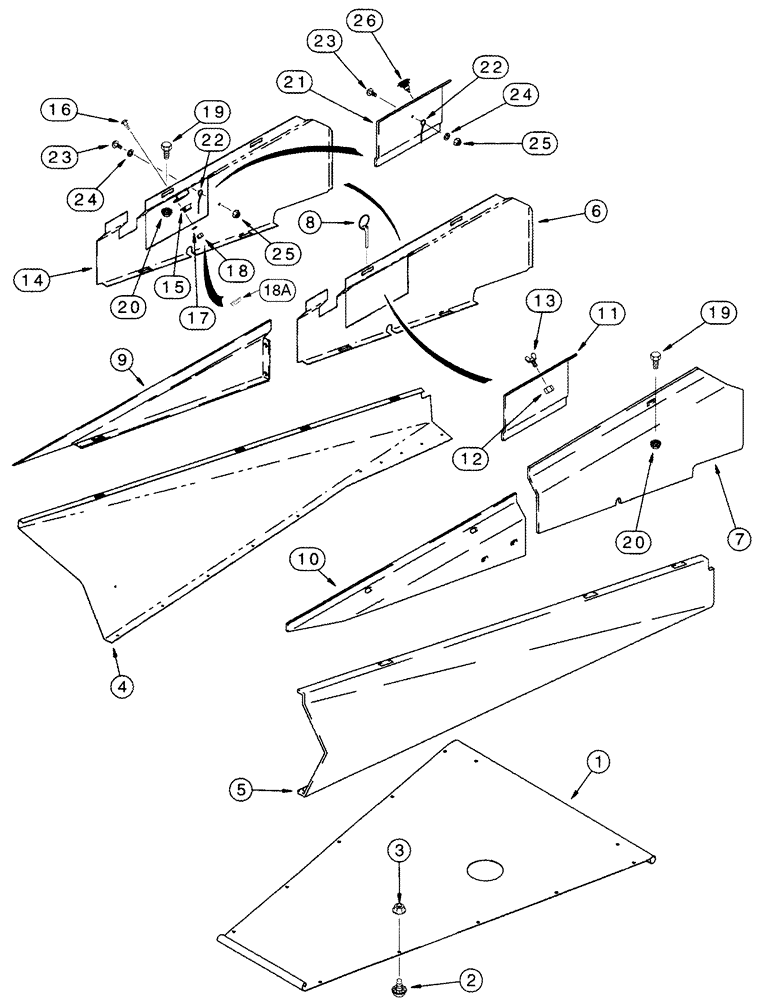 Схема запчастей Case IH 2555 - (09F-12) - PLANT GUARD (12) - CHASSIS