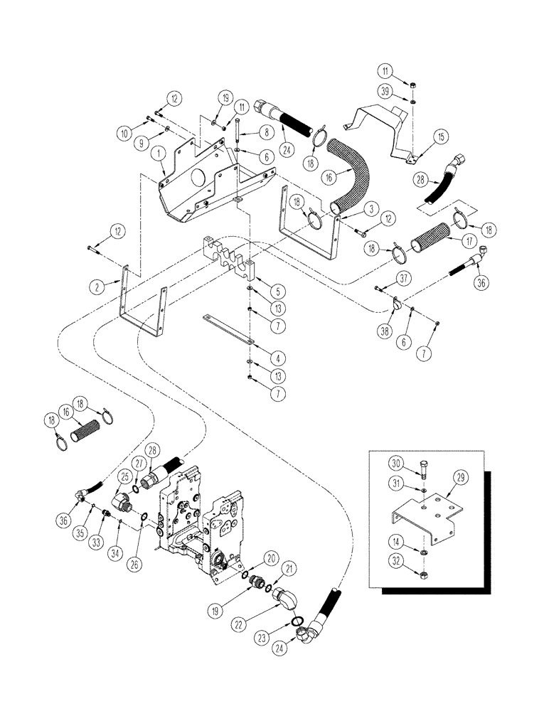 Схема запчастей Case IH STX325 - (08-12) - HYDRAULIC REMOTE HOSES - MANUAL REMOTE, BSN JEE0102592 (08) - HYDRAULICS