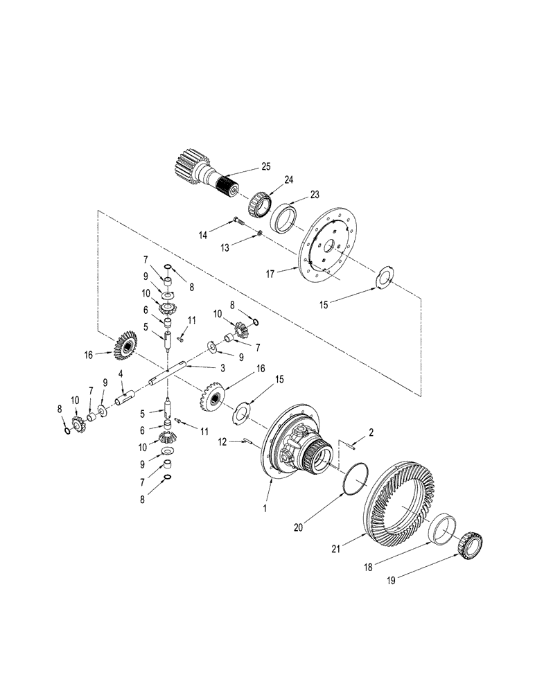 Схема запчастей Case IH STX425 - (06-69) - 400 SERIES AXLE ASSEMBLY - DIFFERENTIAL, WITHOUT DIFFERENTIAL LOCKS (06) - POWER TRAIN