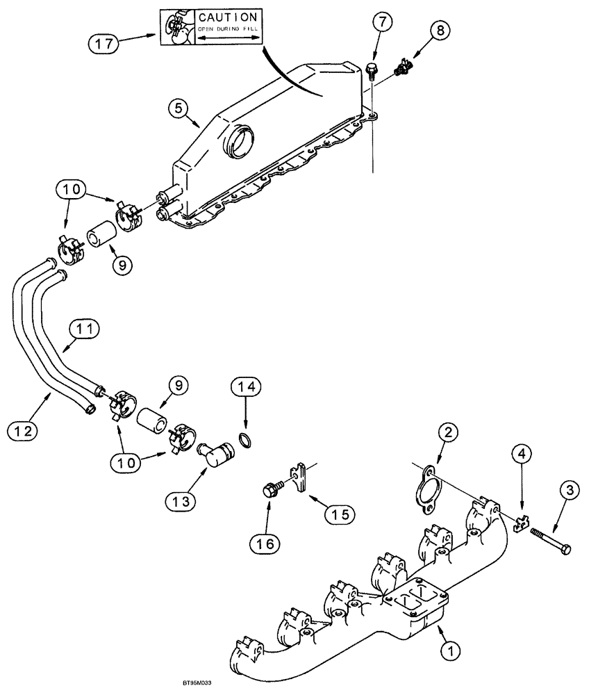 Схема запчастей Case IH SPX4260 - (036) - MANIFOLDS (10) - ENGINE