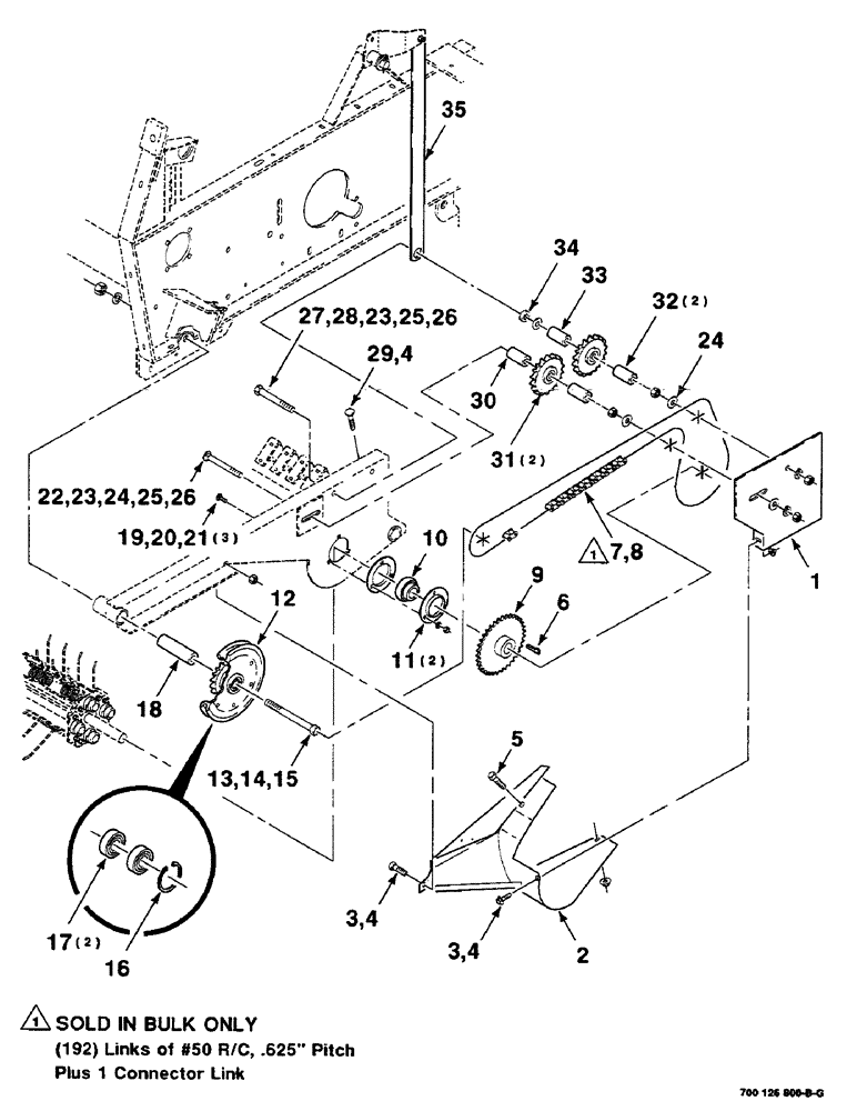 Схема запчастей Case IH 8455 - (3-08) - PICKUP DRIVE ASSEMBLY (LEFT) Pickup