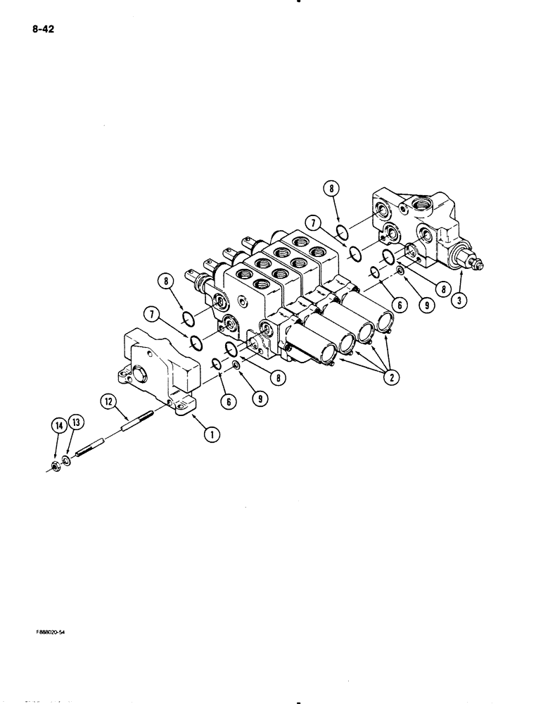 Схема запчастей Case IH 9130 - (8-42) - HYDRAULIC REMOTE VALVE ASSEMBLY (08) - HYDRAULICS