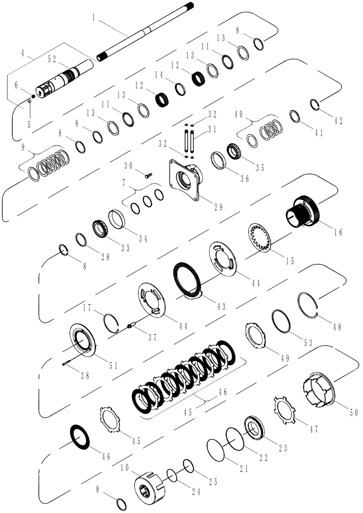 Схема запчастей Case IH MX245 - (06-37) - POWER TAKE OFF ASSEMBLY - INPUT SHAFT (06) - POWER TRAIN