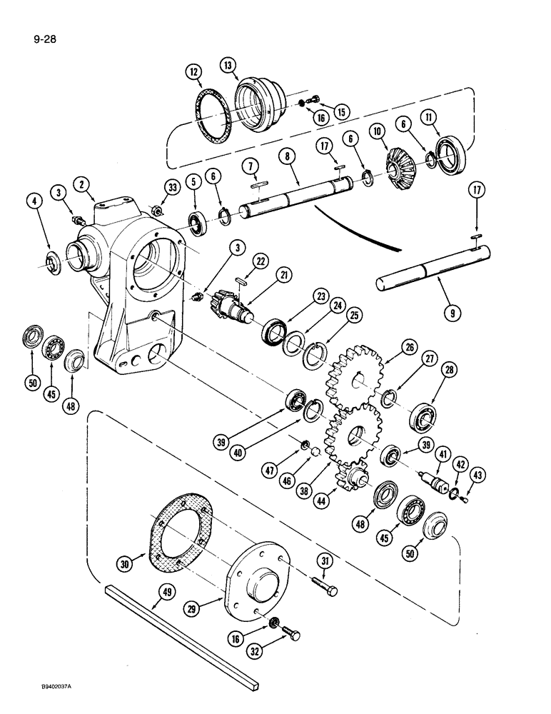 Схема запчастей Case IH 3206 - (9-28) - ZA527237 GEARBOX (09) - CHASSIS/ATTACHMENTS