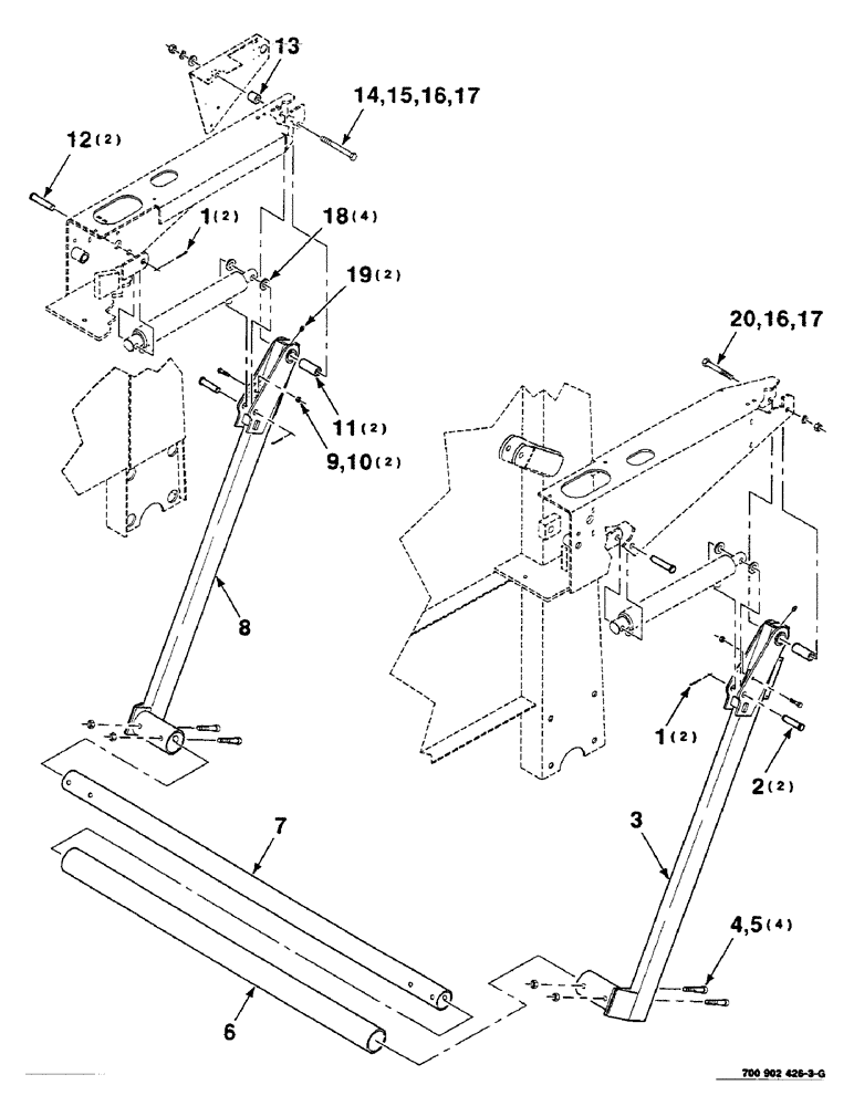 Схема запчастей Case IH 8455 - (9-22) - BALE KICKER KIT, (HK50563 BALE KICKER KIT ASSEMBLY Decals & Attachments