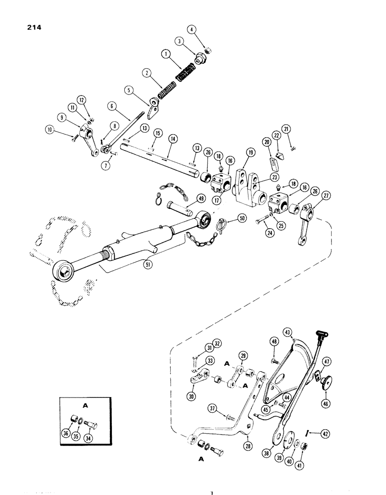 Схема запчастей Case IH 570 - (214) - SENSING LINKAGE, DRAFT-O-MATIC, GENERAL PURPOSE MODELS (09) - CHASSIS/ATTACHMENTS