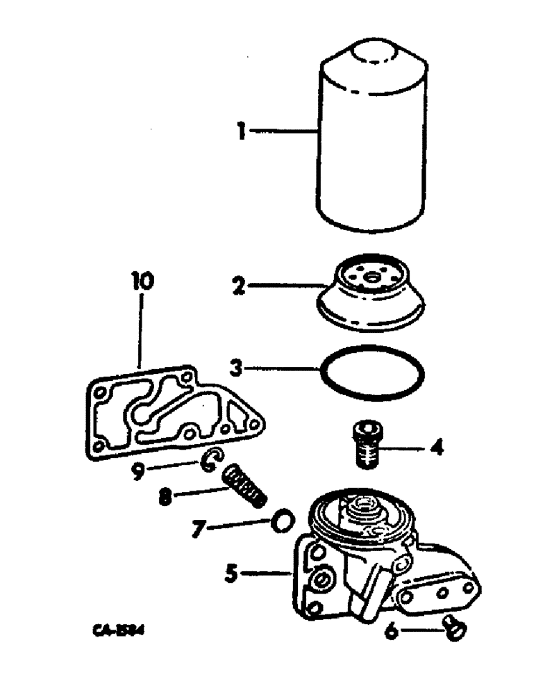 Схема запчастей Case IH 414 - (361) - LUBRICATING OIL FILTER, SPIN-ON TYPE (10) - ENGINE