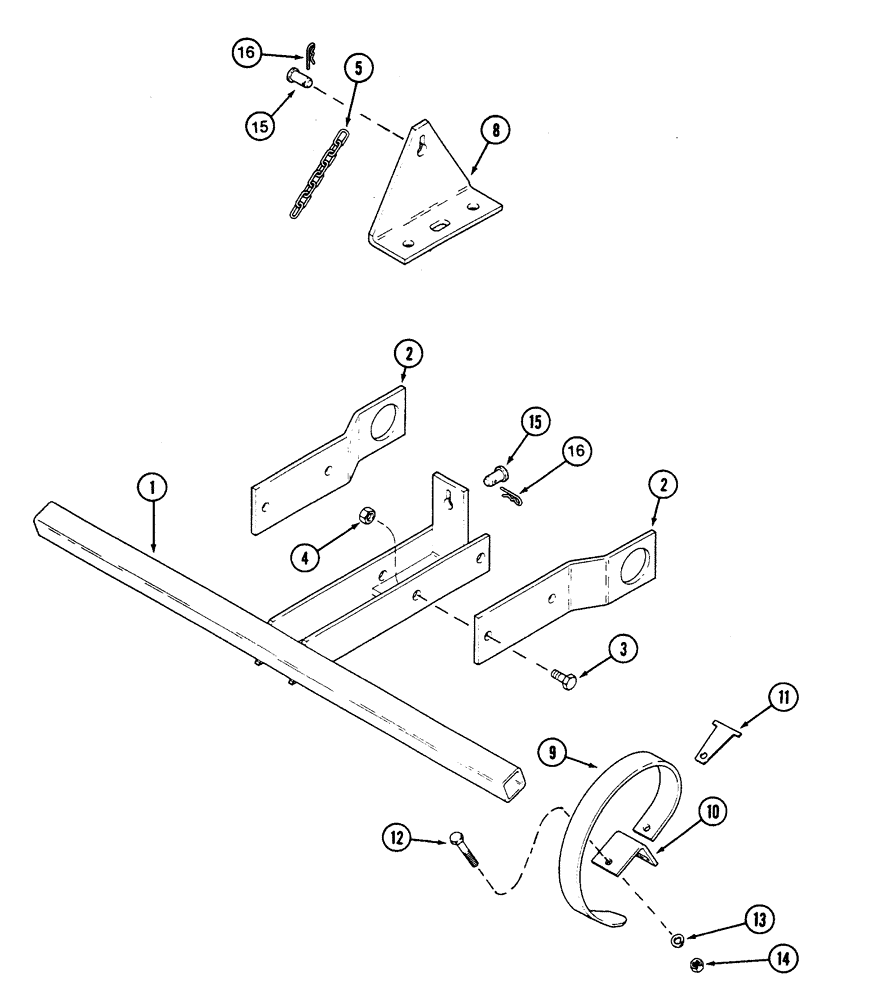 Схема запчастей Case IH 5500 - (9-68) - TRACK ERASER, CART FRAME (09) - CHASSIS