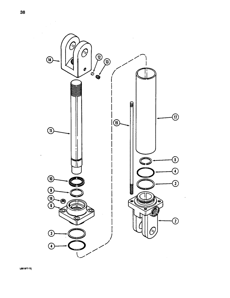 Схема запчастей Case IH 5100 - (038) - LIFT CYLINDER, 1-1/4 X 8 INCH 