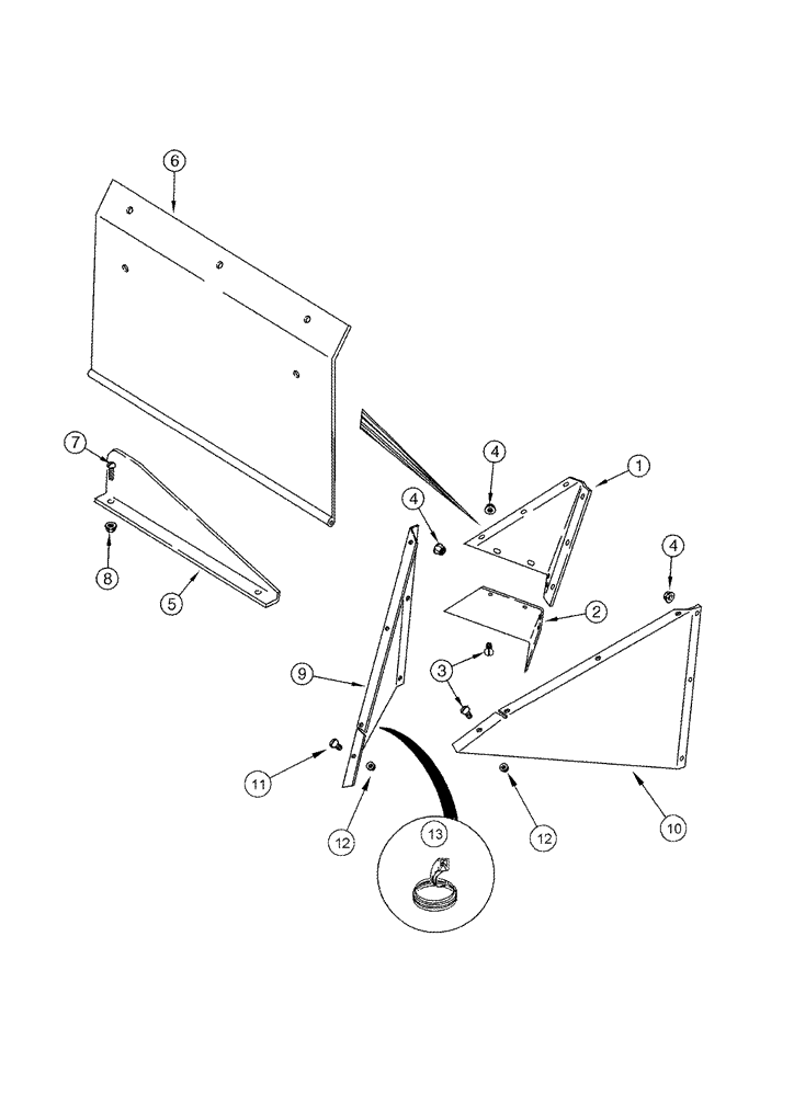 Схема запчастей Case IH 2377 - (09H-09) - DEFLECTORS - SUPPORTS (12) - CHASSIS