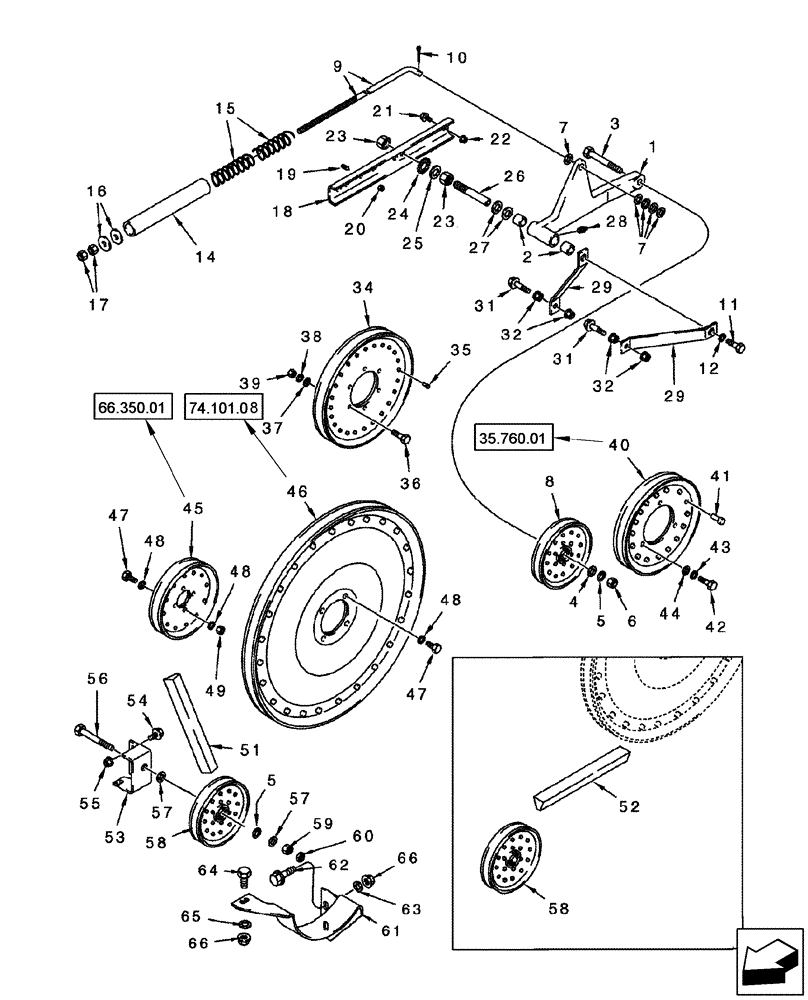 Схема запчастей Case IH 2577 - (74.101.17) - BELT DRIVE - RIGHT-HAND SIDE (74) - CLEANING