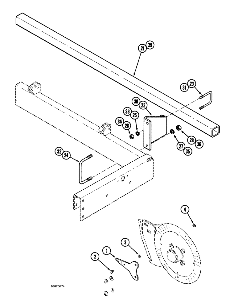 Схема запчастей Case IH 900 - (9-332) - KNIFE SCRAPER, RIDGE TILLAGE ATTACHMENT, CYCLO AIR & PLATE TRAILING PLANTERS (09) - CHASSIS/ATTACHMENTS