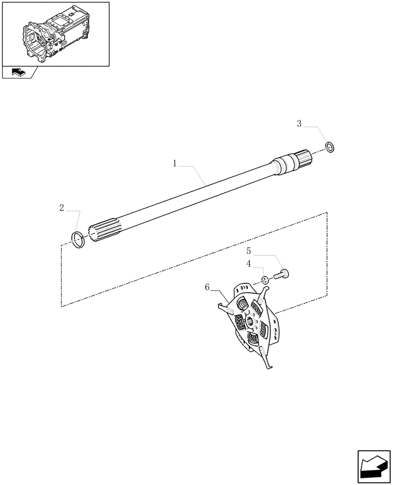 Схема запчастей Case IH MAXXUM 110 - (1.25.3) - DAMPER AND TRANSMISSION/PTO INPUT SHAFT (03) - TRANSMISSION