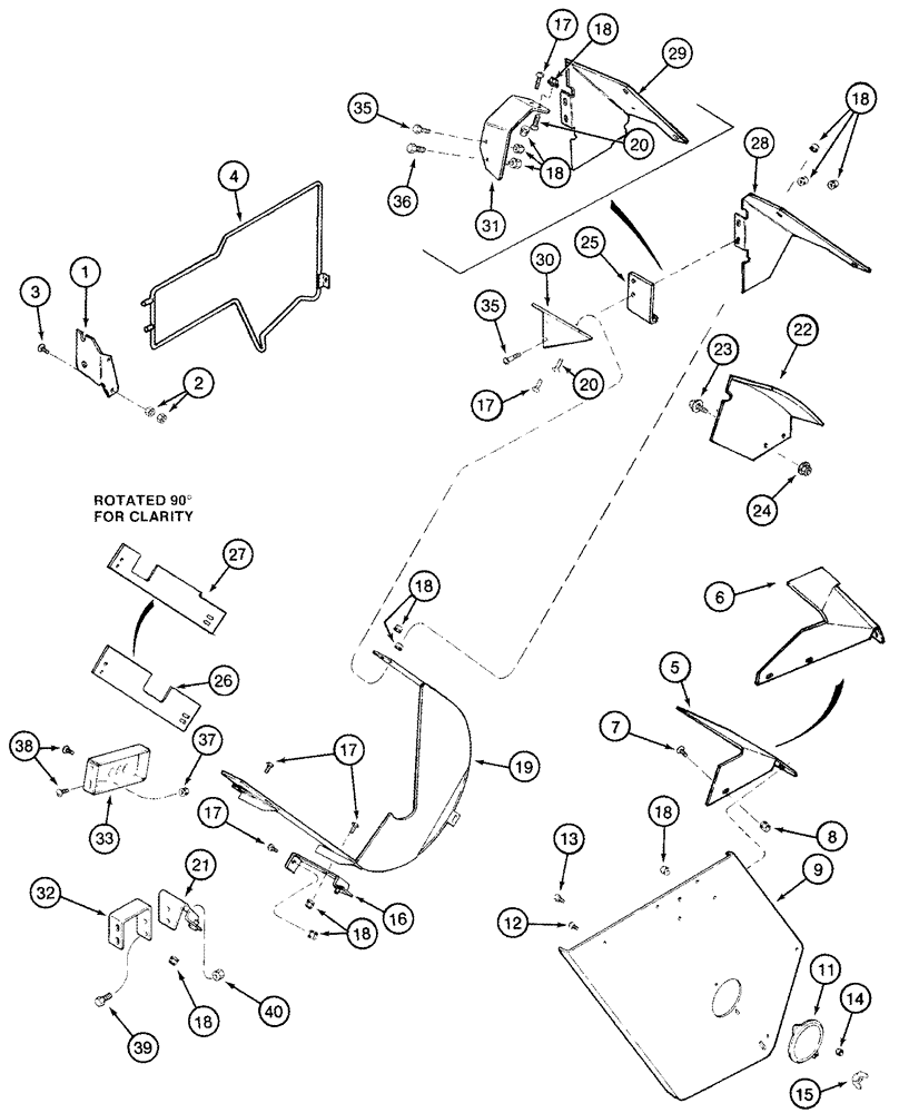 Схема запчастей Case IH 2388 - (09A-11) - FEEDER - SHIELDS, DRIVE (13) - FEEDER