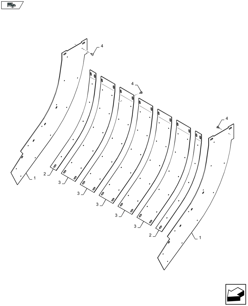 Схема запчастей Case IH LB424R - (60.280.110) - TOP AND SIDE LINERS FEED CHAMBER - C136 (60) - PRODUCT FEEDING