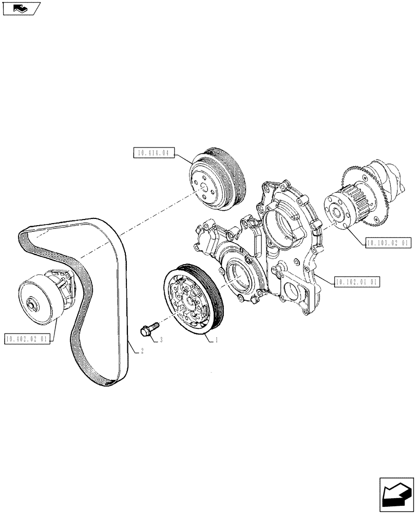 Схема запчастей Case IH FARMALL 65A - (10.103.01[01]) - PULLEY - CRANKSHAFT (10) - ENGINE