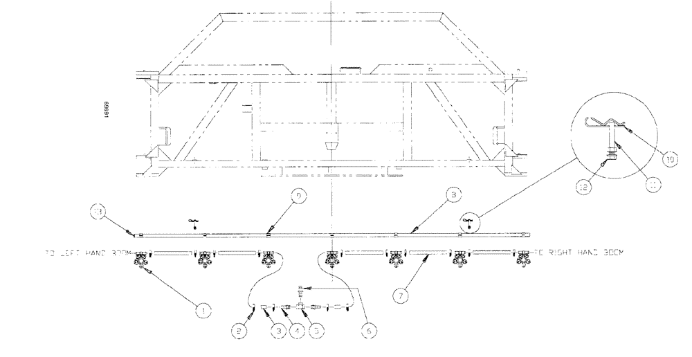 Схема запчастей Case IH SPX3185 - (09-032) - LIQUID PLUMBING - 75 5-BOOM SHUTOFF 20" NOZZLE SPACING Liquid Plumbing