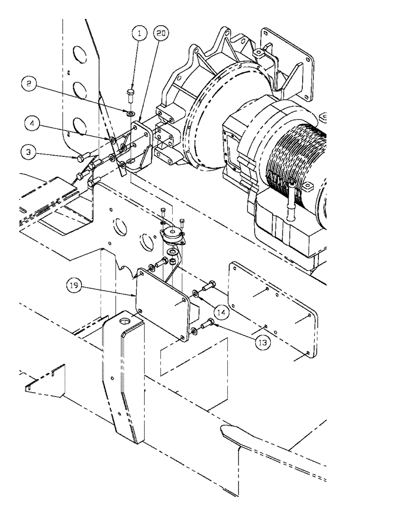 Схема запчастей Case IH FLX4375 - (02-013) - ENGINE MOUNTING REAR (FLX 4300 JD6081 ENGINE) (01) - ENGINE