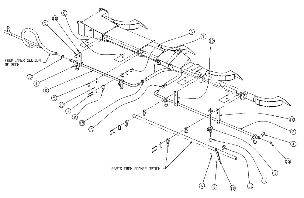 Схема запчастей Case IH 437 - (10-004) - WET BOOM, 3.0, LH, OUTER Wet Kit