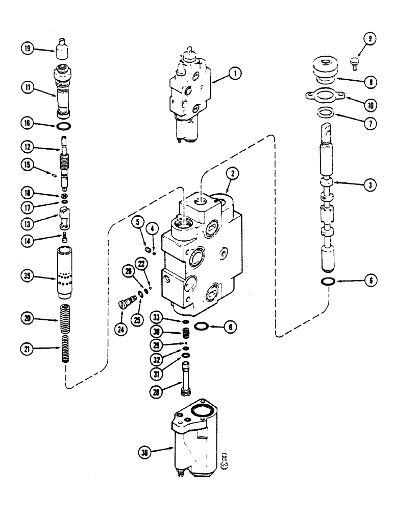 Схема запчастей Case IH 4690 - (8-294) - REMOTE VALVE BODY ASSEMBLY, ADD ON FOR THIRD AND FOURTH CIRCUIT (08) - HYDRAULICS