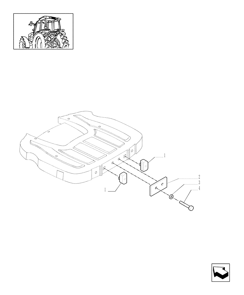 Схема запчастей Case IH MXU135 - (1.98.3[01]) - (VAR.966) LICENSE PLATE LAMP & SUPPORT, MOUNTING ON CAB ROOF - C5060 (10) - OPERATORS PLATFORM/CAB