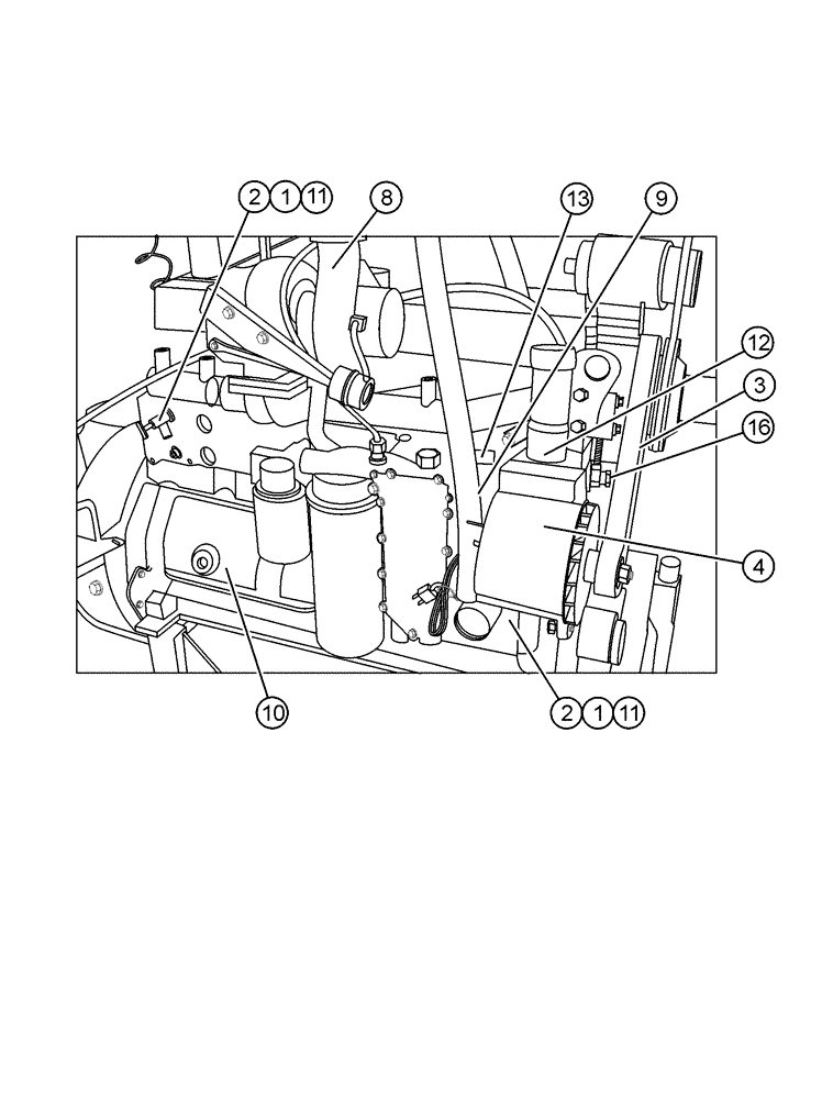 Схема запчастей Case IH FLX4375 - (02-004[01]) - ENGINE GROUP (01) - ENGINE