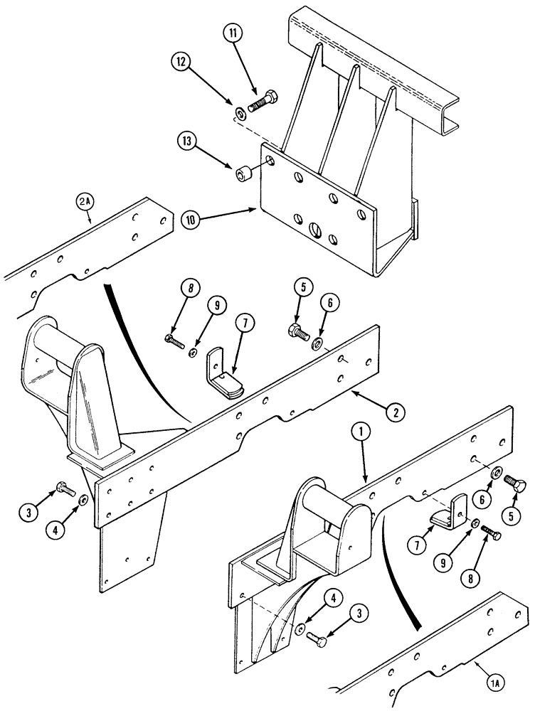 Схема запчастей Case IH 520 - (9-12) - MOUNTING FRAME AND SUPPORT, TRACTORS WITHOUT FRONT HITCH, 5120 AND 5220 (09) - CHASSIS/ATTACHMENTS