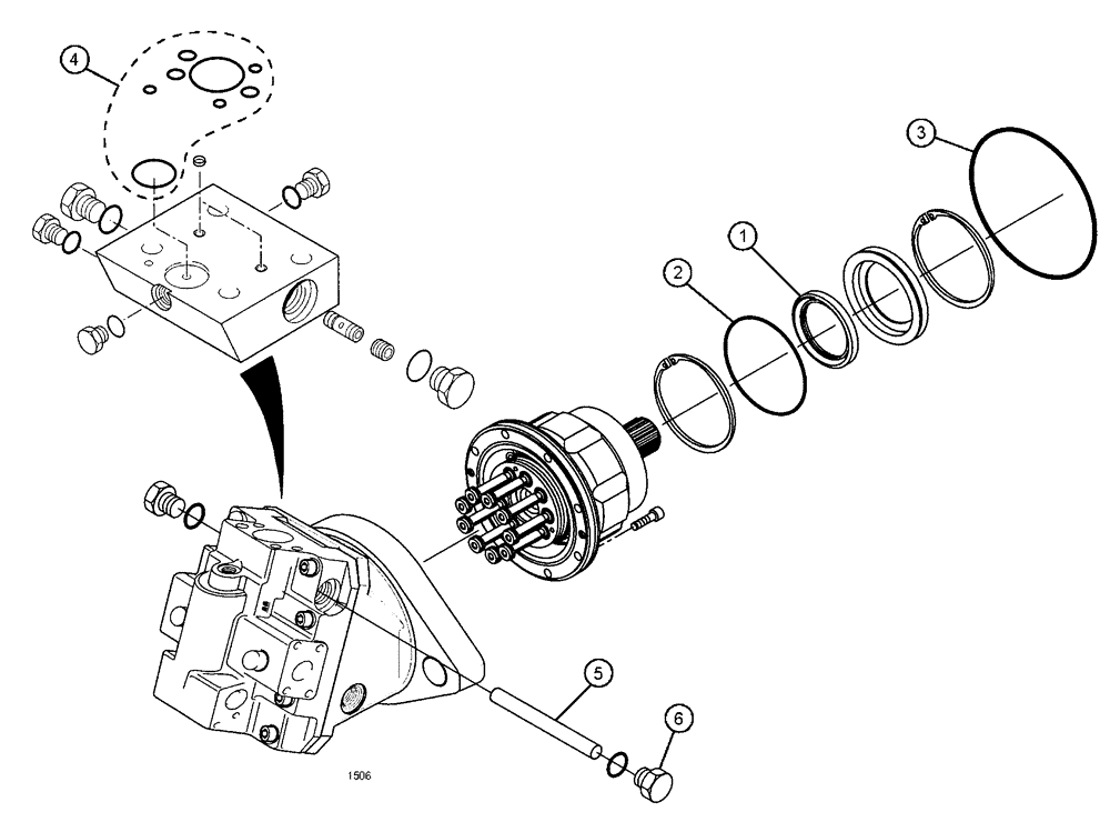 Схема запчастей Case IH SPX4260 - (06-027) - WHEEL MOTOR Hydraulic Plumbing