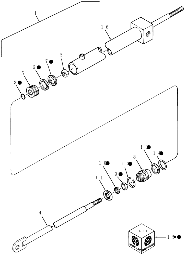 Схема запчастей Case IH RBX461 - (042) - HYDRAULIC CYLINDER, BALE TENSION (35) - HYDRAULIC SYSTEMS