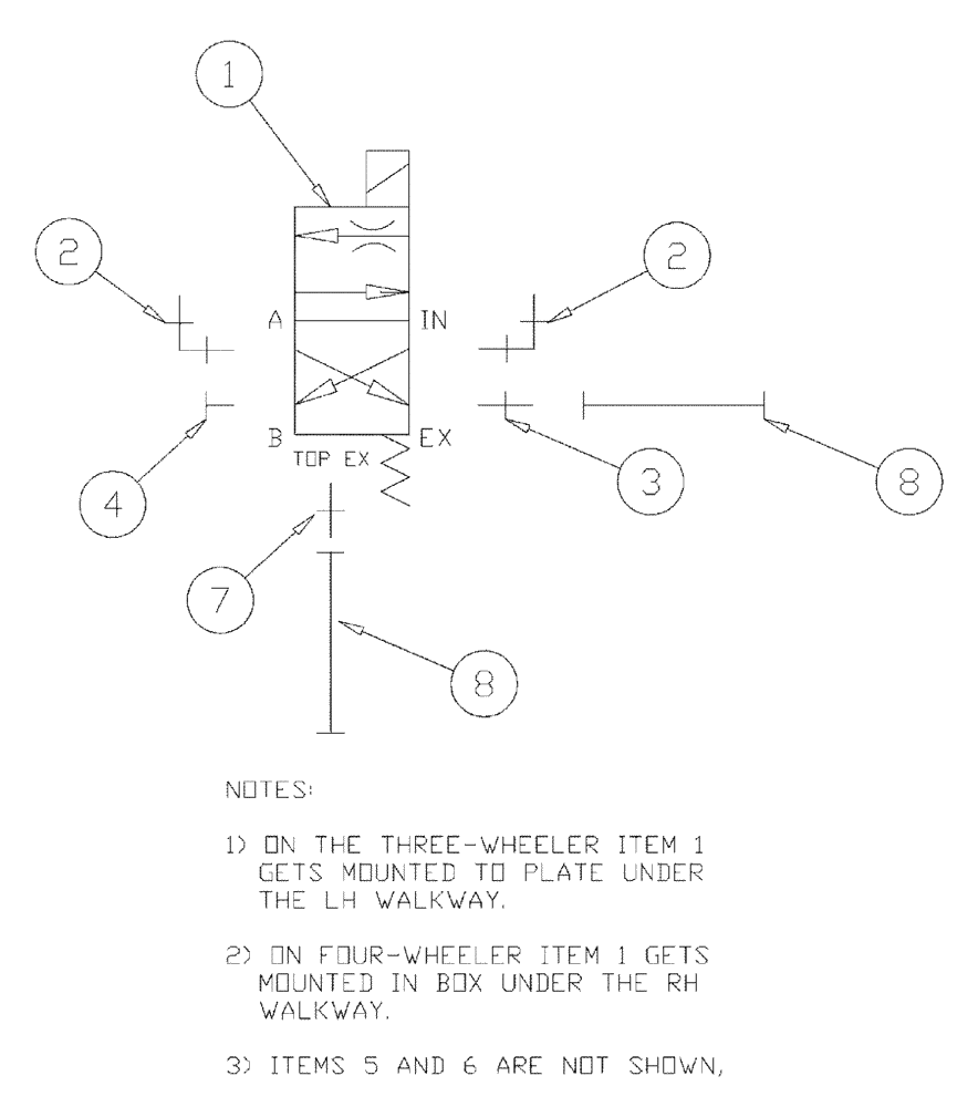 Схема запчастей Case IH TITAN 4520 - (07-004) - VALVE, PARK BRAKE GROUP Pneumatics