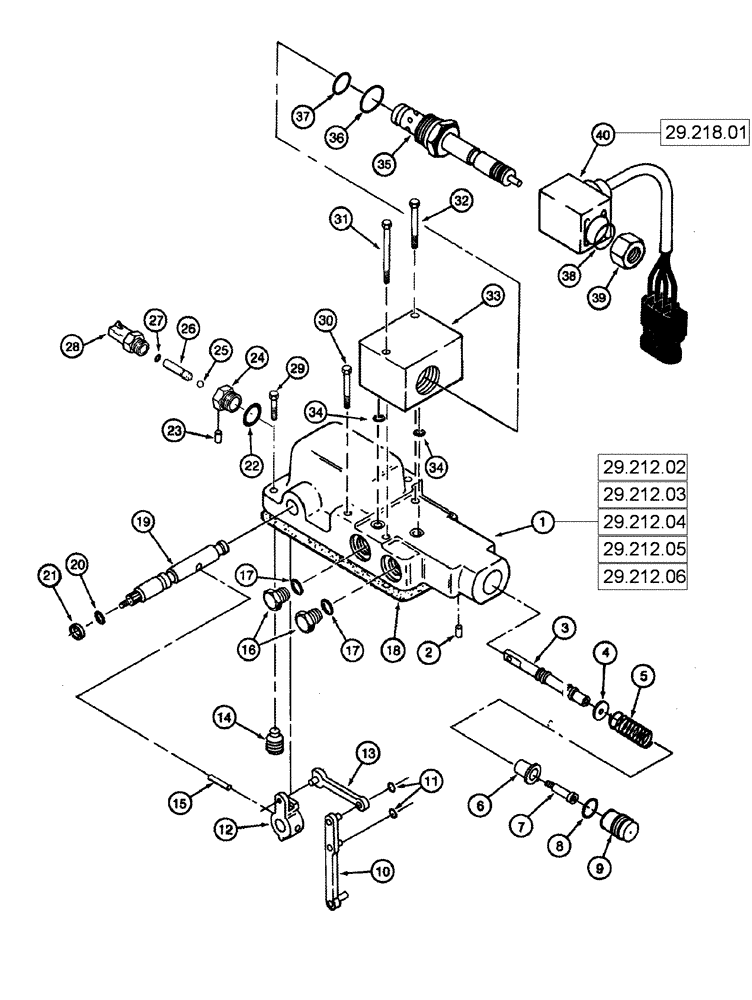 Схема запчастей Case IH 635 - (29.212.04) - TANDEM PUMP ASSEMBLY, HYDROSTATIC CONTROL VALVE ASSY (29) - HYDROSTATIC DRIVE