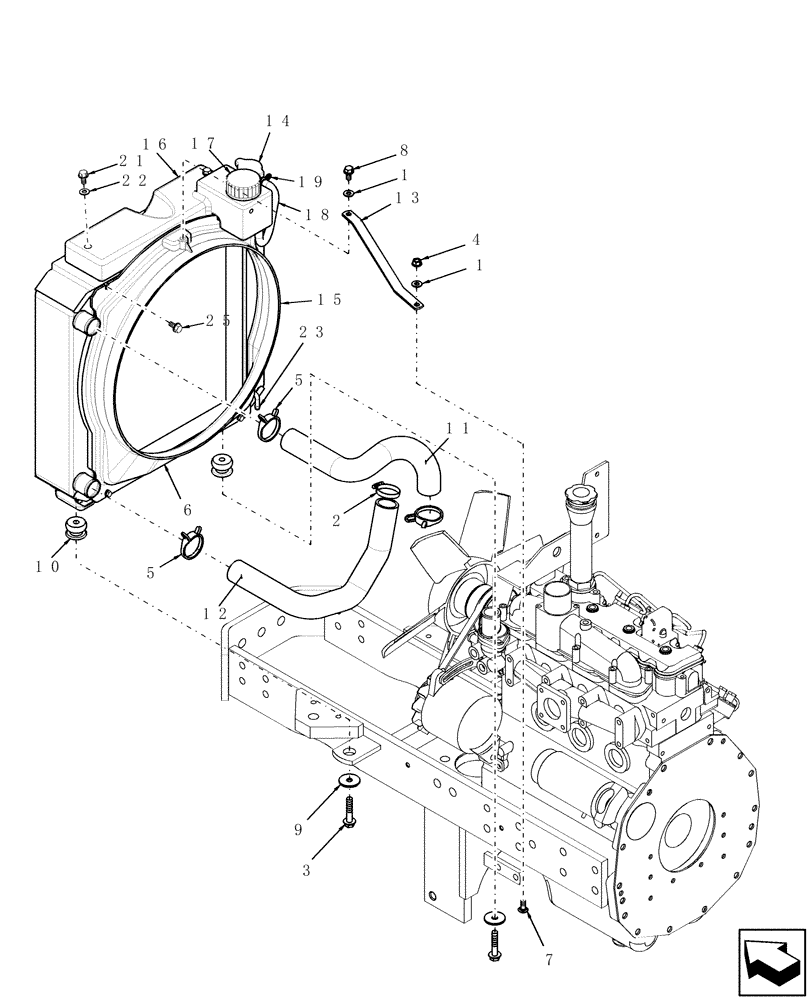 Схема запчастей Case IH D40 - (02.02) - COOLING SYSTEM, RADIATOR (02) - ENGINE EQUIPMENT