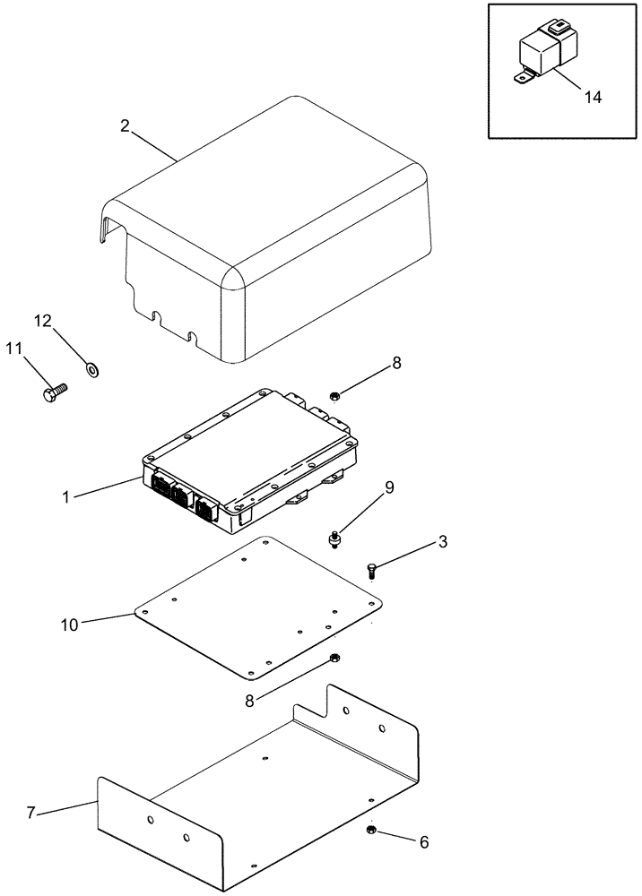 Схема запчастей Case IH 625 - (55.640.01[01]) - ELECTRONIC CONTROL UNIT, MODEL YEAR 2008 AND PRIOR (55) - ELECTRICAL SYSTEMS