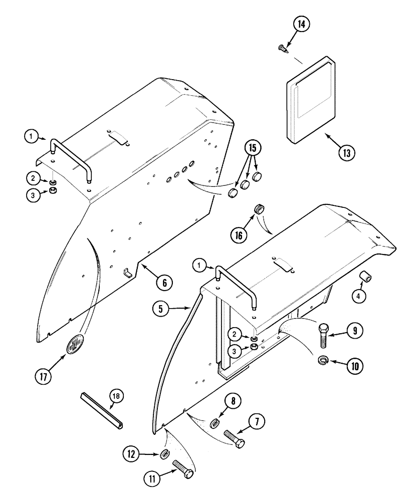 Схема запчастей Case IH C80 - (09-13) - REAR FENDERS - FLAT TOP (09) - CHASSIS/ATTACHMENTS