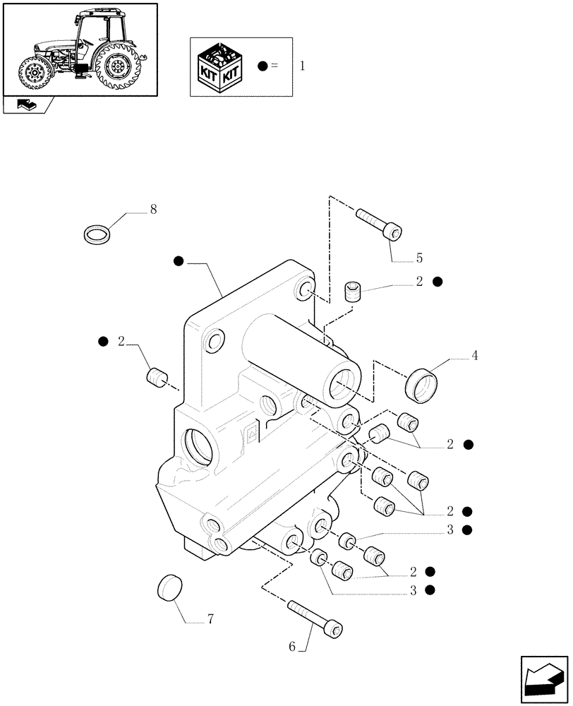 Схема запчастей Case IH FARMALL 75C - (1.27.3[02]) - 32X16 HYDR. TRANSMISSION - CAPS (03) - TRANSMISSION