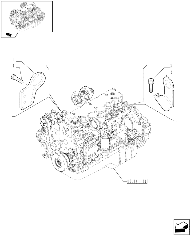 Схема запчастей Case IH F4HE9684D J103 - (10.012.04) - HOOKS - ENGINE (2855536) 