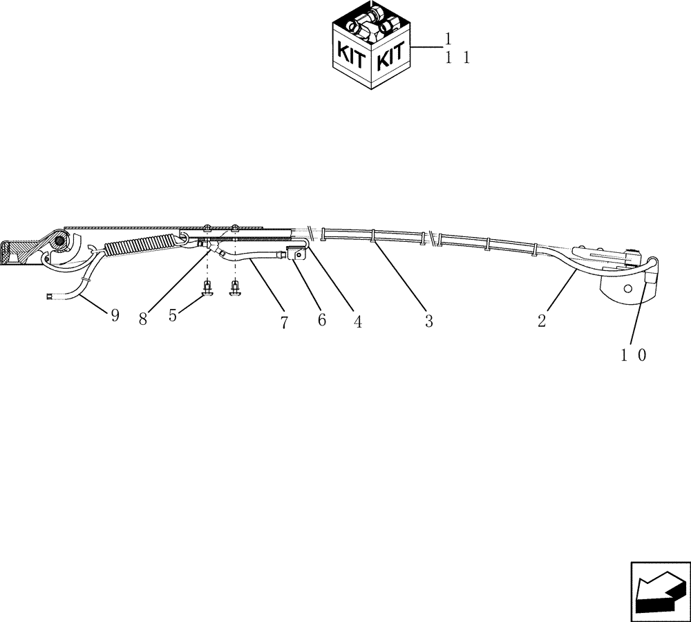 Схема запчастей Case IH 7010 - (55.518.05) - KIT, ADDITIONAL WINDSHIELD WIPER (ARM) - 7010/8010 (55) - ELECTRICAL SYSTEMS