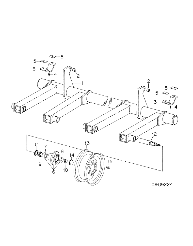 Схема запчастей Case IH 568 - (B-10) - AXLE, WHEEL AND HUB, 8 ROW 