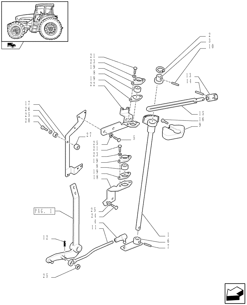 Схема запчастей Case IH FARMALL 95U - (1.96.1[02]) - HYDRAULIC LIFT OUTER CONTROLS - W/CAB (10) - OPERATORS PLATFORM/CAB