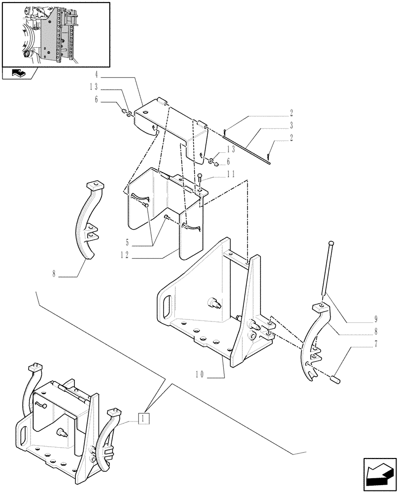 Схема запчастей Case IH FARMALL 105N - (1.89.0/02A) - TOW HOOK SUPPORT - BREAKDOWN (09) - IMPLEMENT LIFT