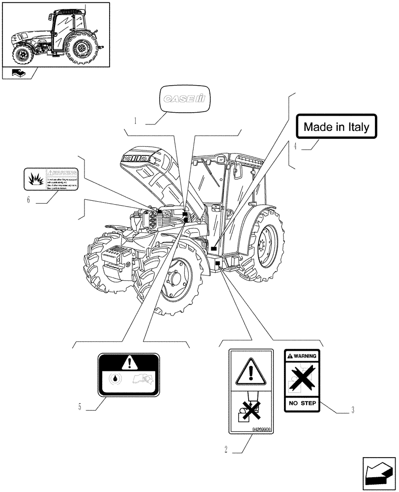 Схема запчастей Case IH FARMALL 85N - (1.98.0[02A]) - DECALS - LEFT SIDE - D6624 (13) - DECALS