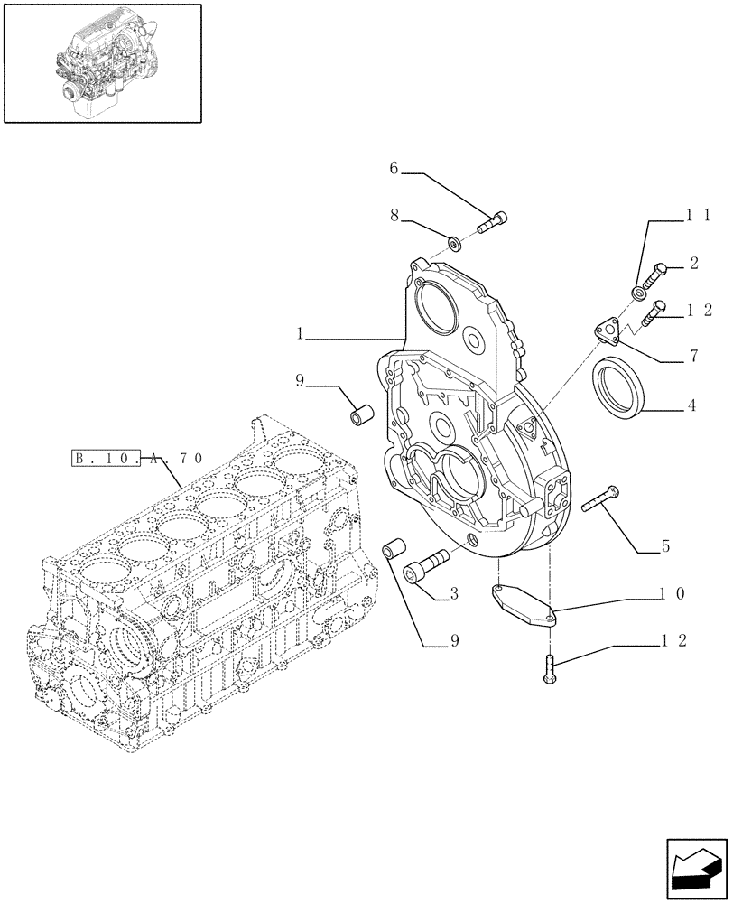 Схема запчастей Case IH AFX8010 - (B.10.A.50[1]) - FLYWHEEL CASE (500361137) B - Power Production