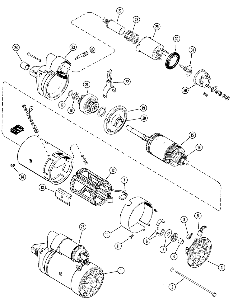 Схема запчастей Case IH LUCAS - (10) - K913007 STARTER, LUCAS NUMBER 26215, MODEL M45G 