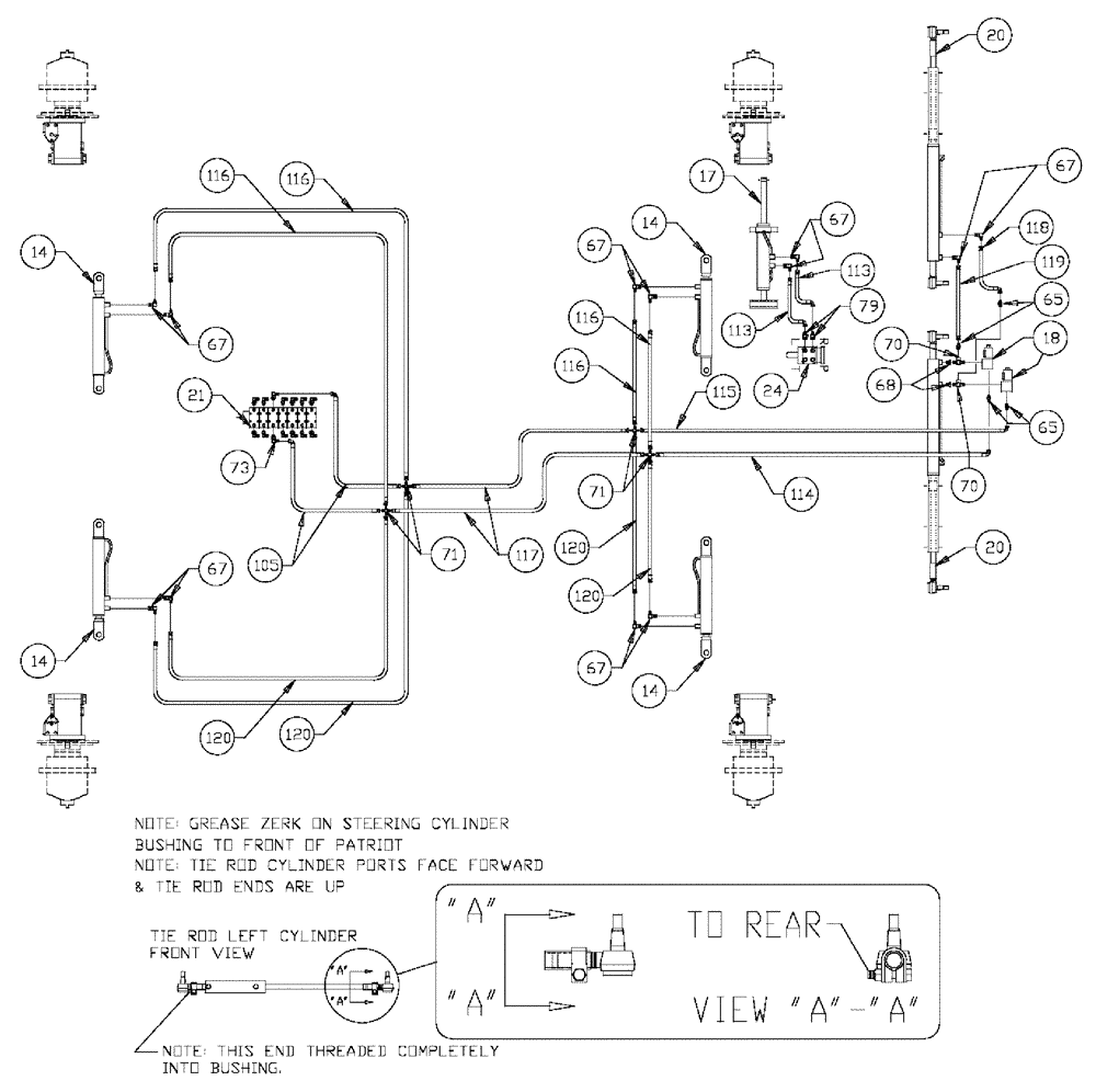 Схема запчастей Case IH 3185 - (06-003) - STEERING 7-BANK VALVE Hydraulic Plumbing