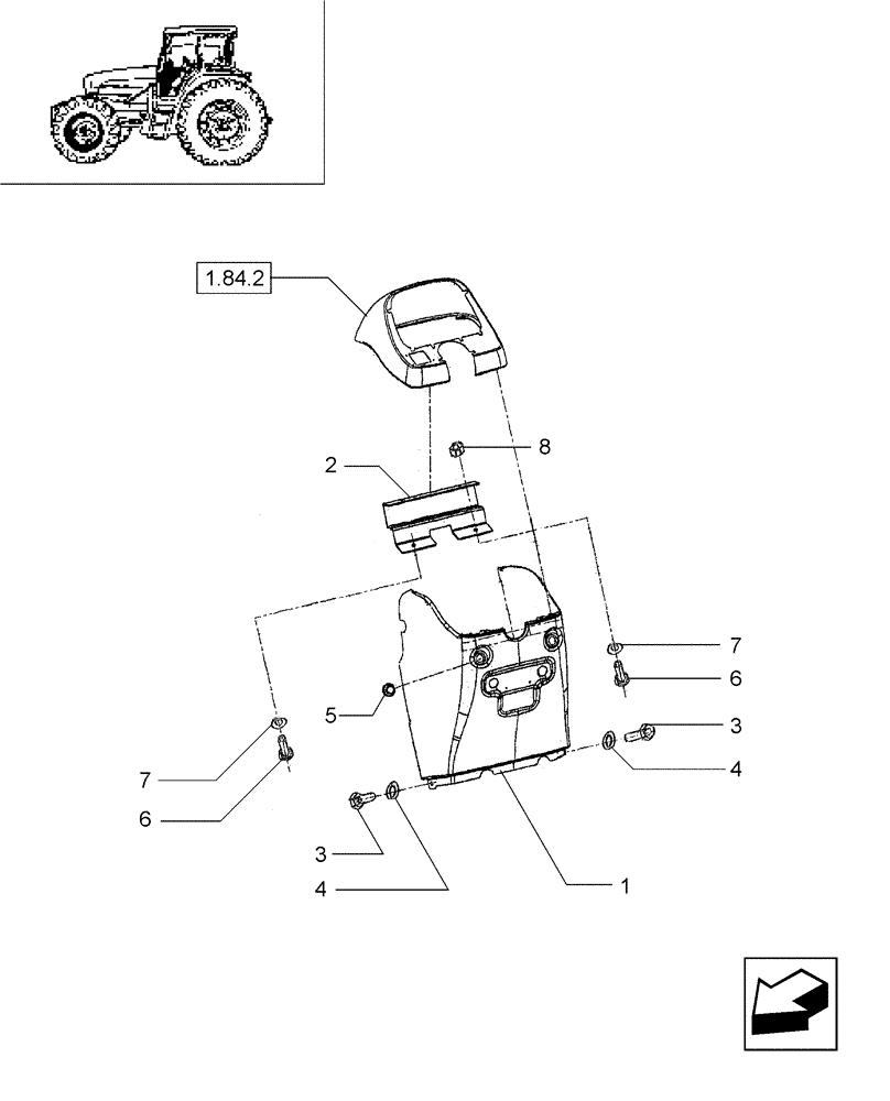 Схема запчастей Case IH JX95 - (1.92.0[36]) - INTERIOR COVERINGS - DASHBOARD COVERING (10) - OPERATORS PLATFORM/CAB