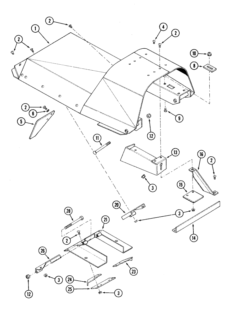 Схема запчастей Case IH 1063 - (09-31) - INNER GATHERER SHIELDS WITH ANGLED DIVIDER SUPPORT (09) - CHASSIS