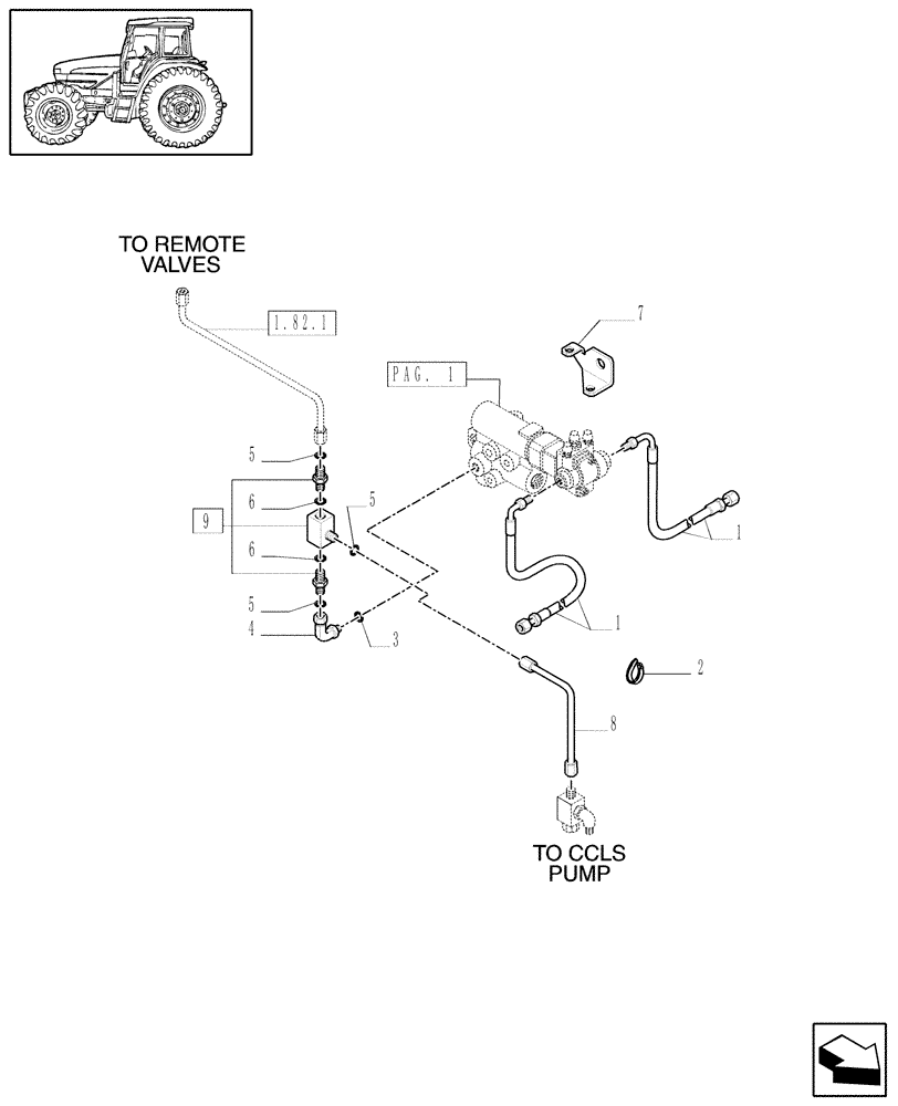 Схема запчастей Case IH MXM140 - (1.82.713/03[02A]) - (VAR.414) TRAILER BRAKE VALVE FOR LOAD SENSING CLOSED CENTRE (CCLS) - D5906 (07) - HYDRAULIC SYSTEM