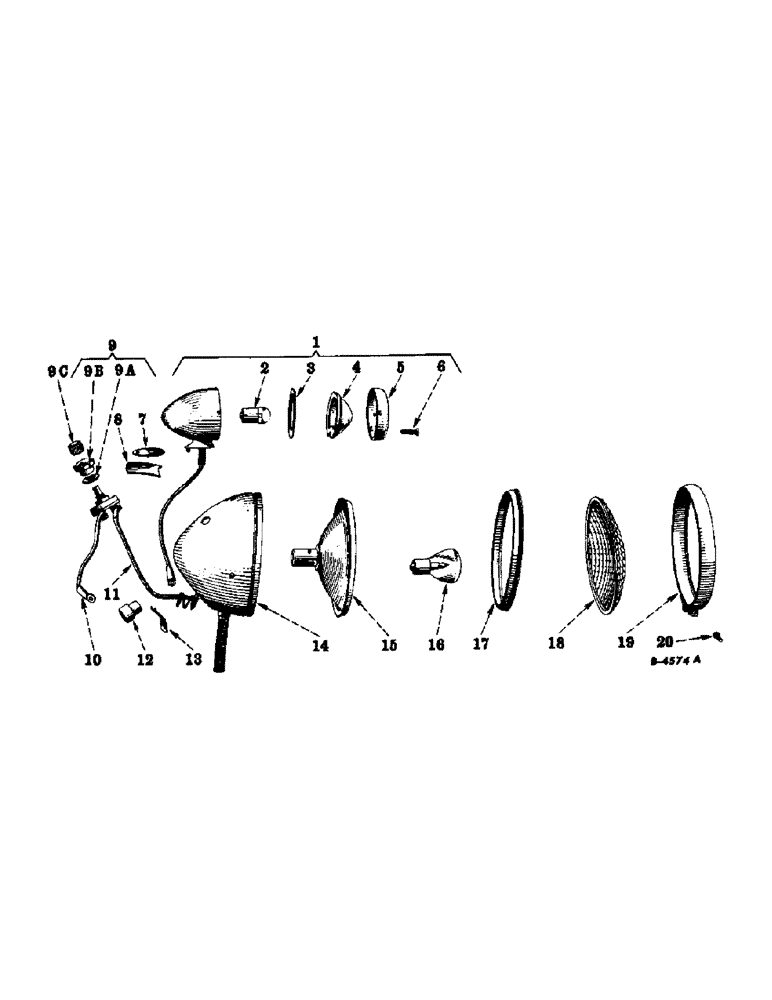 Схема запчастей Case IH SUPER A-1 - (126) - ELECTRICAL SYSTEM, REAR LIGHT AND TAIL LIGHT ATTACHMENT (06) - ELECTRICAL SYSTEMS