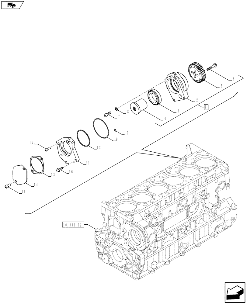 Схема запчастей Case IH F3DFE613A A001 - (10.114.02) - BELT PULLEY DRIVE & COVER (504386855) (10) - ENGINE